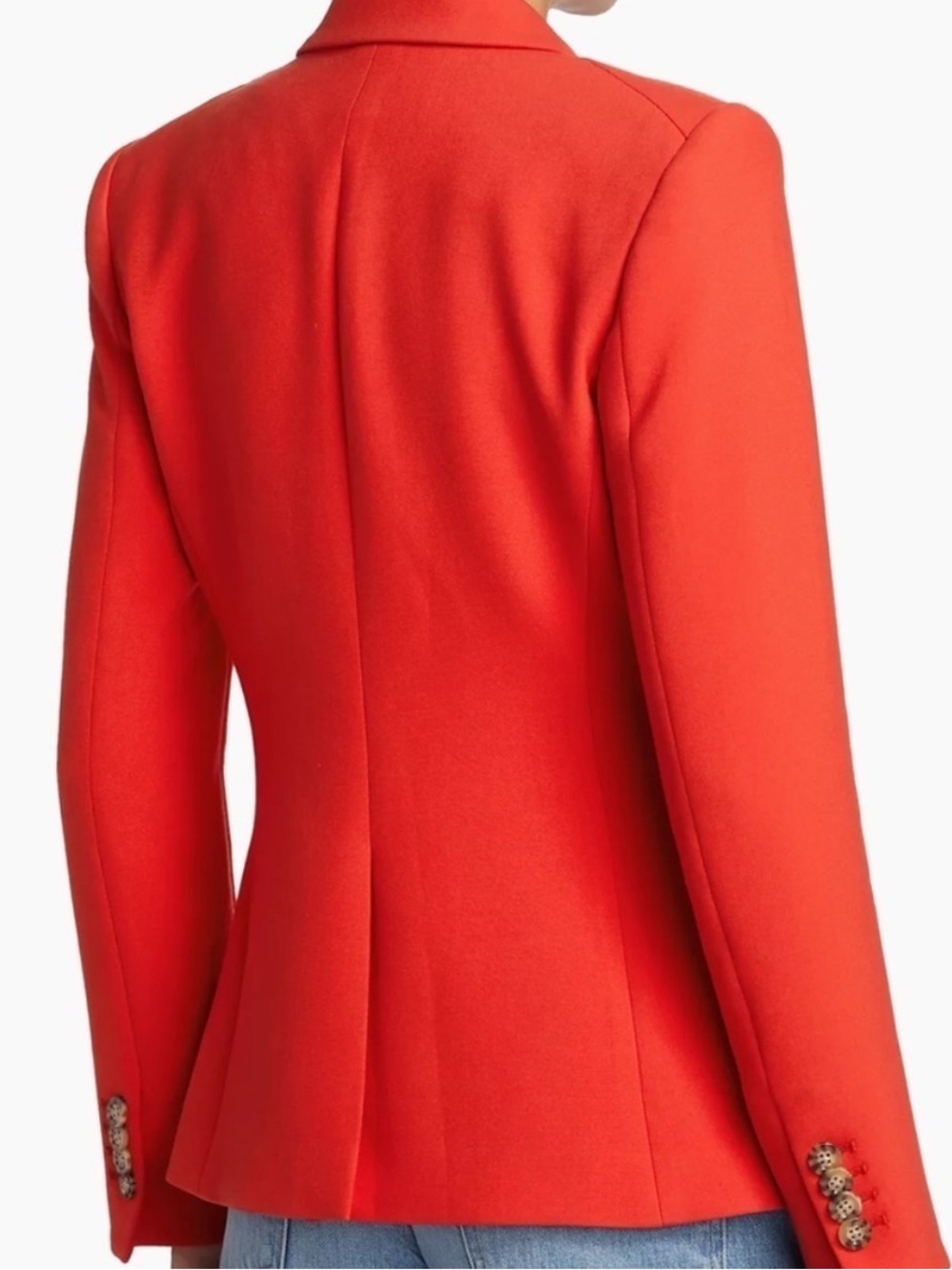 Veronica Beard Crepe Cutaway Dickey Jacket in Flame - Picture 4 of 8